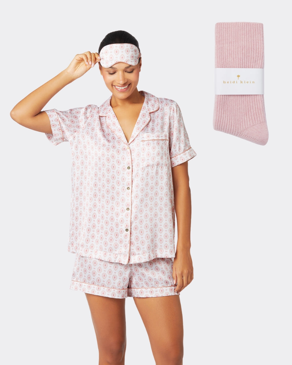 Pink Silk Nightwear Gift Set