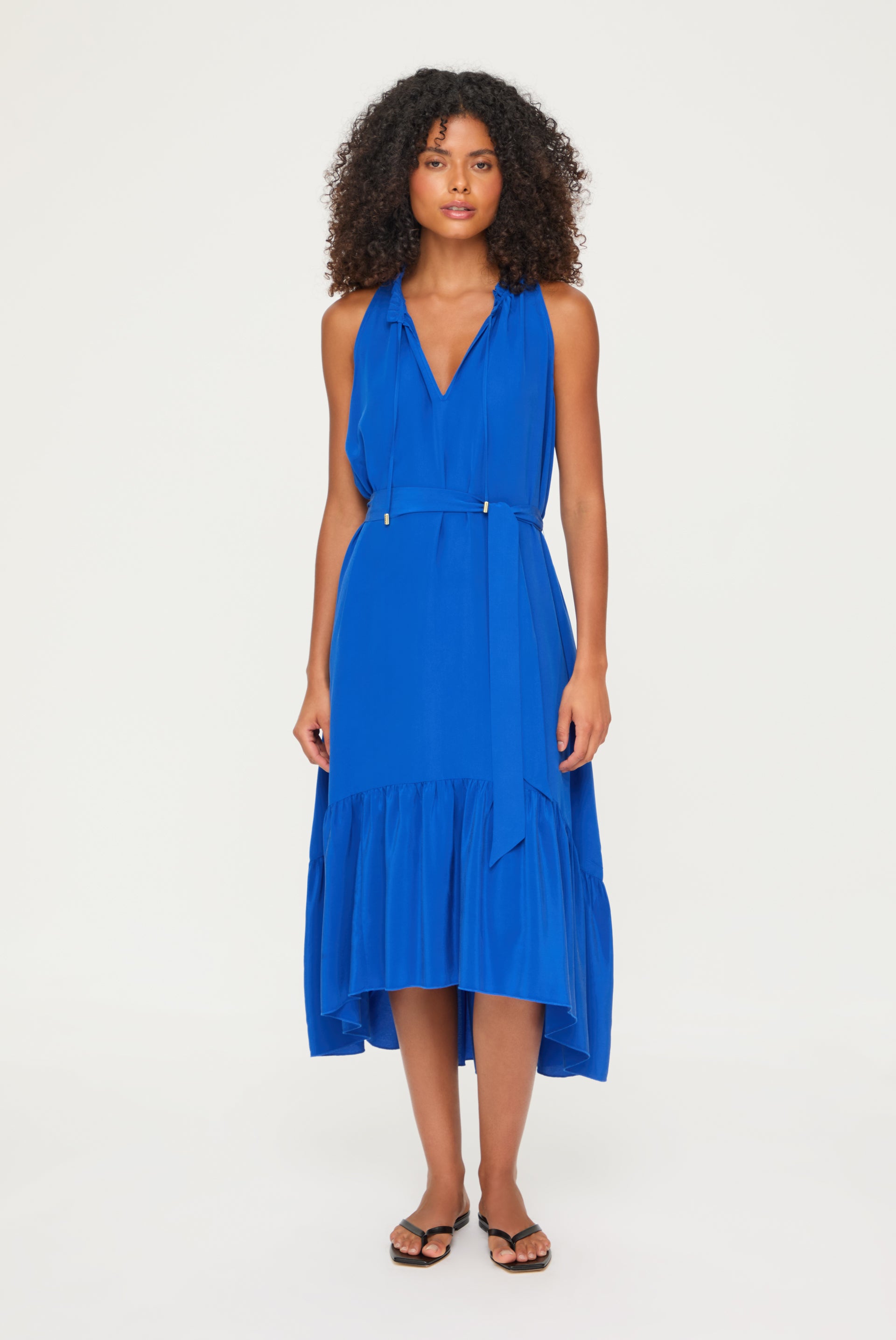Beau Soleil Silk Frill Midi Dress Heidi Klein Beau Soleil Silk Frill Midi Dress Heidi Klein