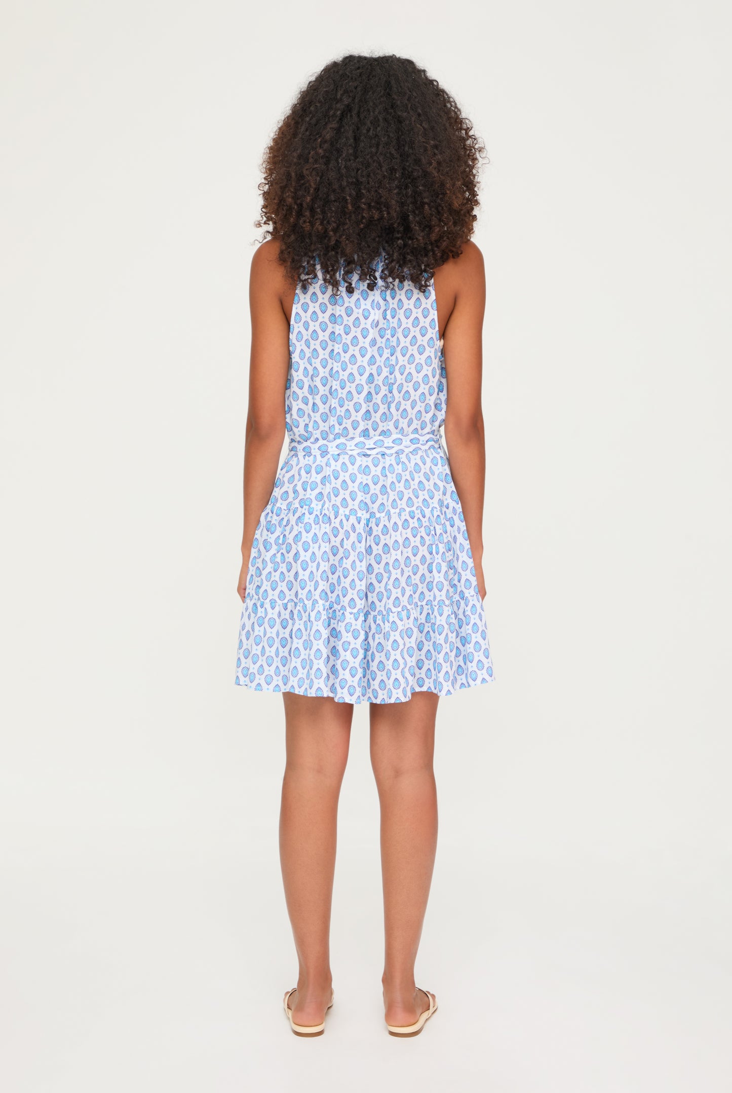 La Croisette Ruffle Neck Mini Dress
