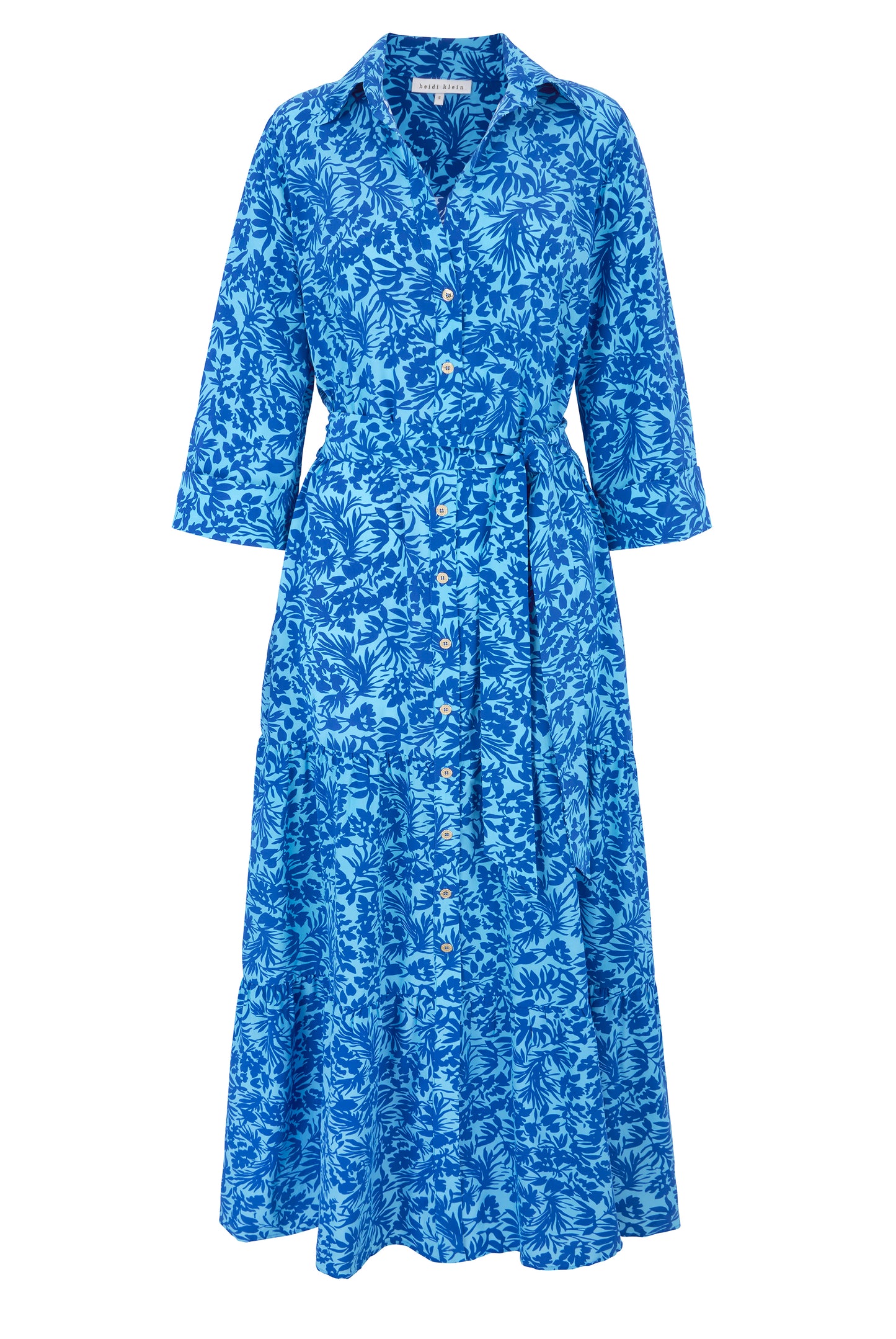 La Marquet Silk Maxi Shirt Dress