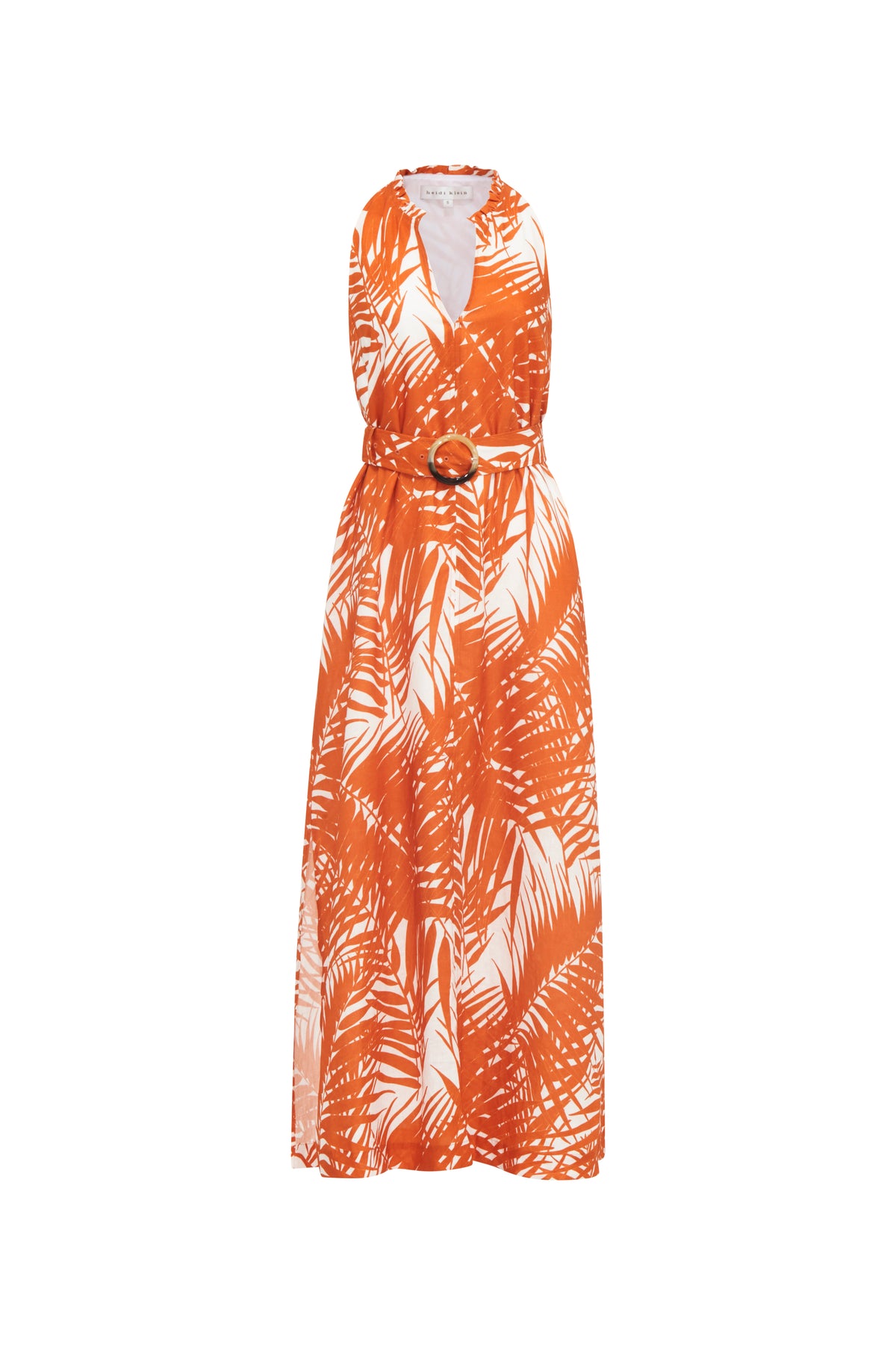 Marrakesh Palm Frill Midi Dress