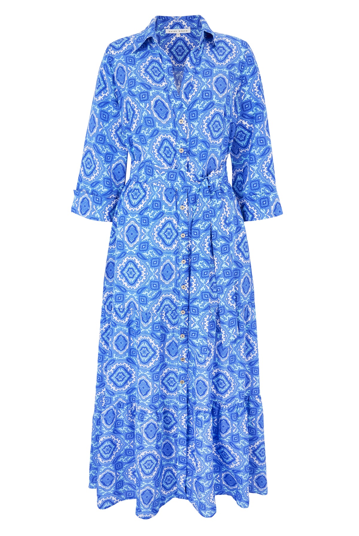 Mykonos Silk Maxi Shirt Dress