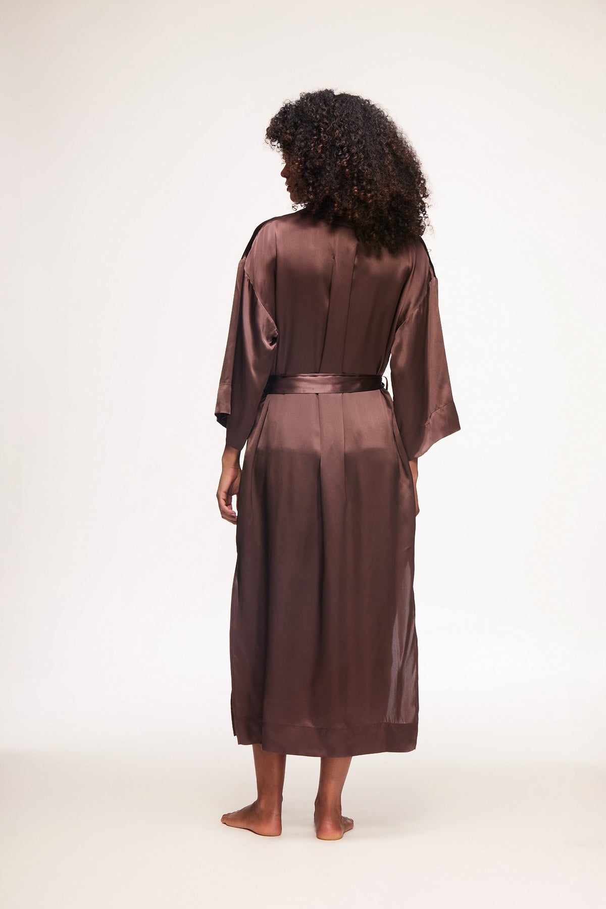 Naples Brown Silk Robe