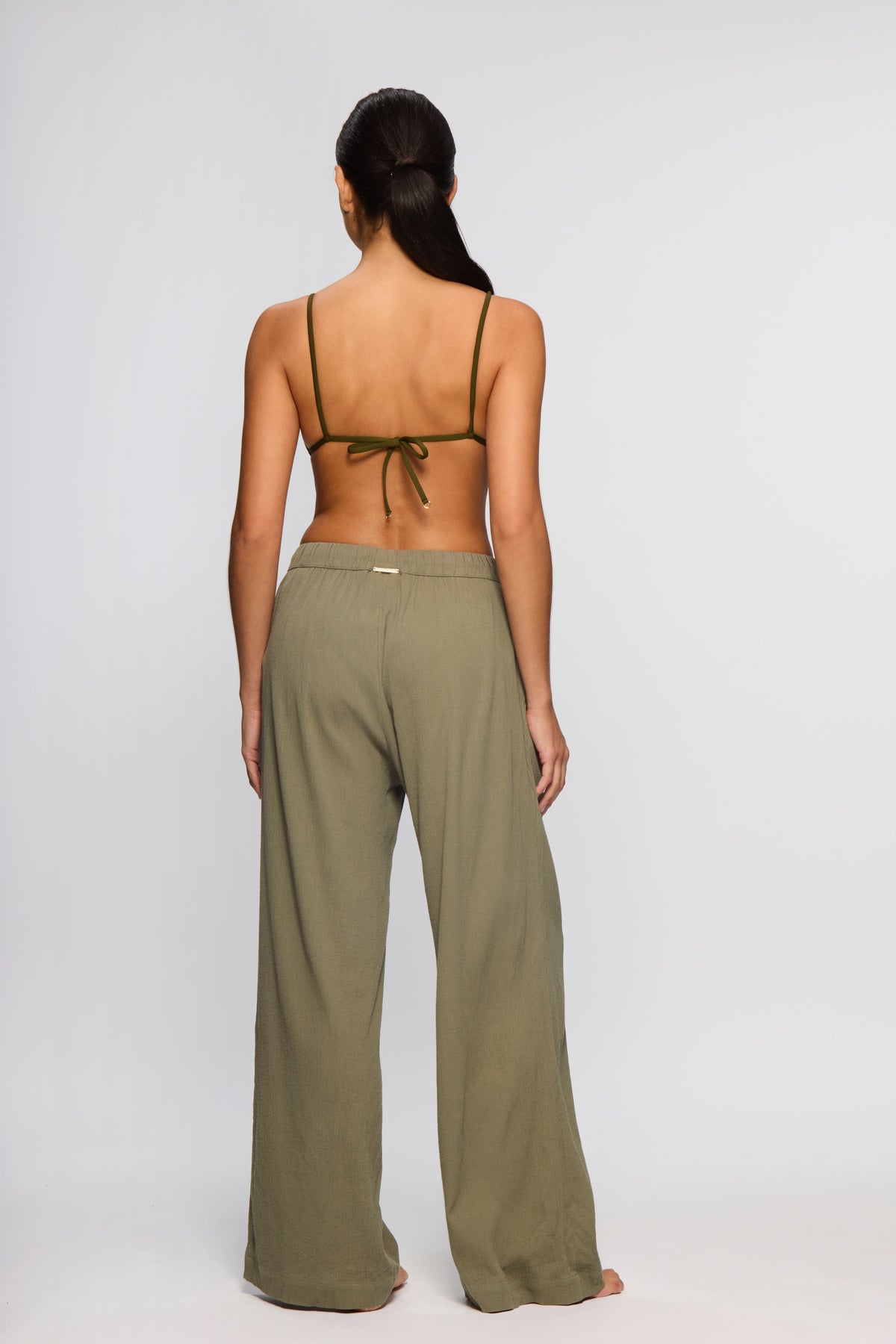 Olive Green Drawstring Trousers