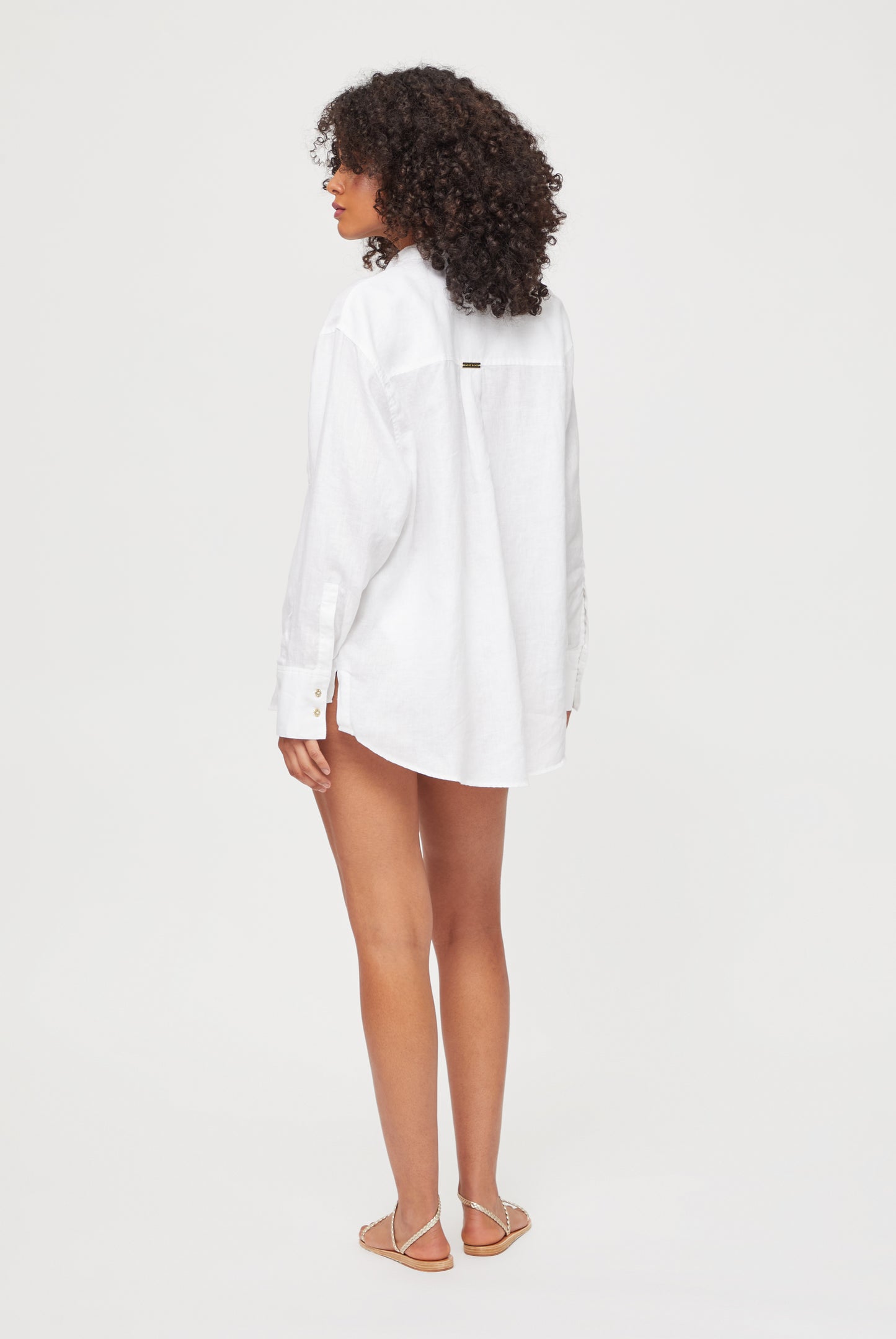 White Bay Oversized Linen Beach Shirt
