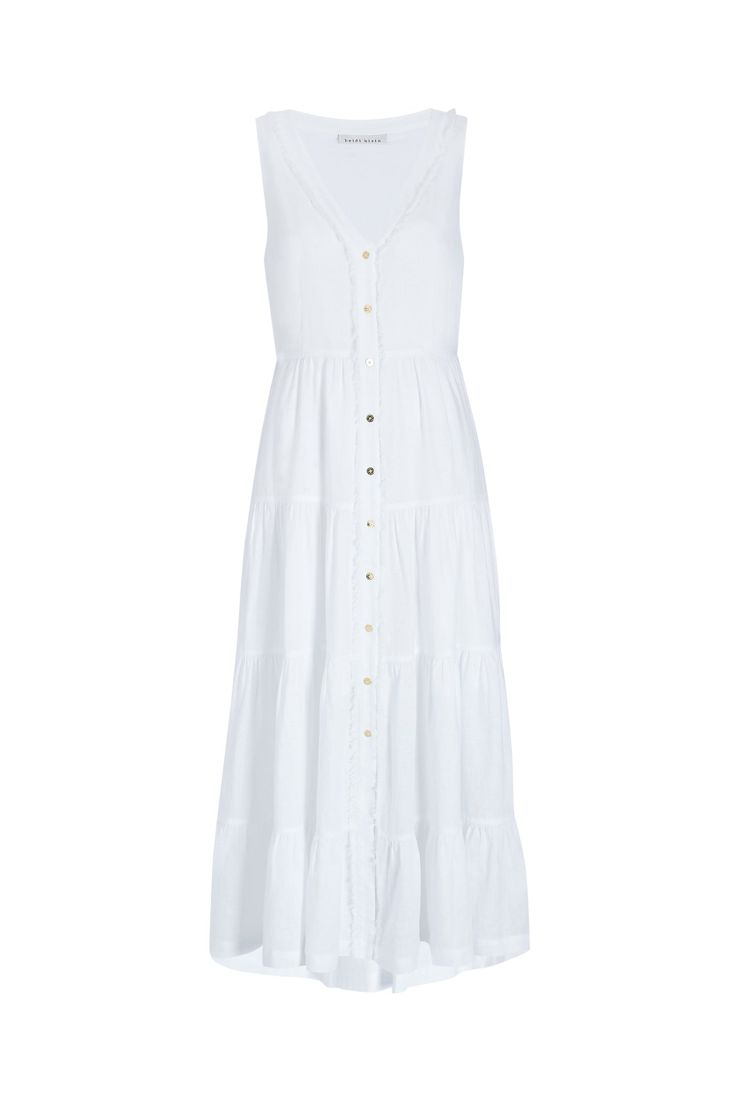 White Bay Plunge Maxi Dress