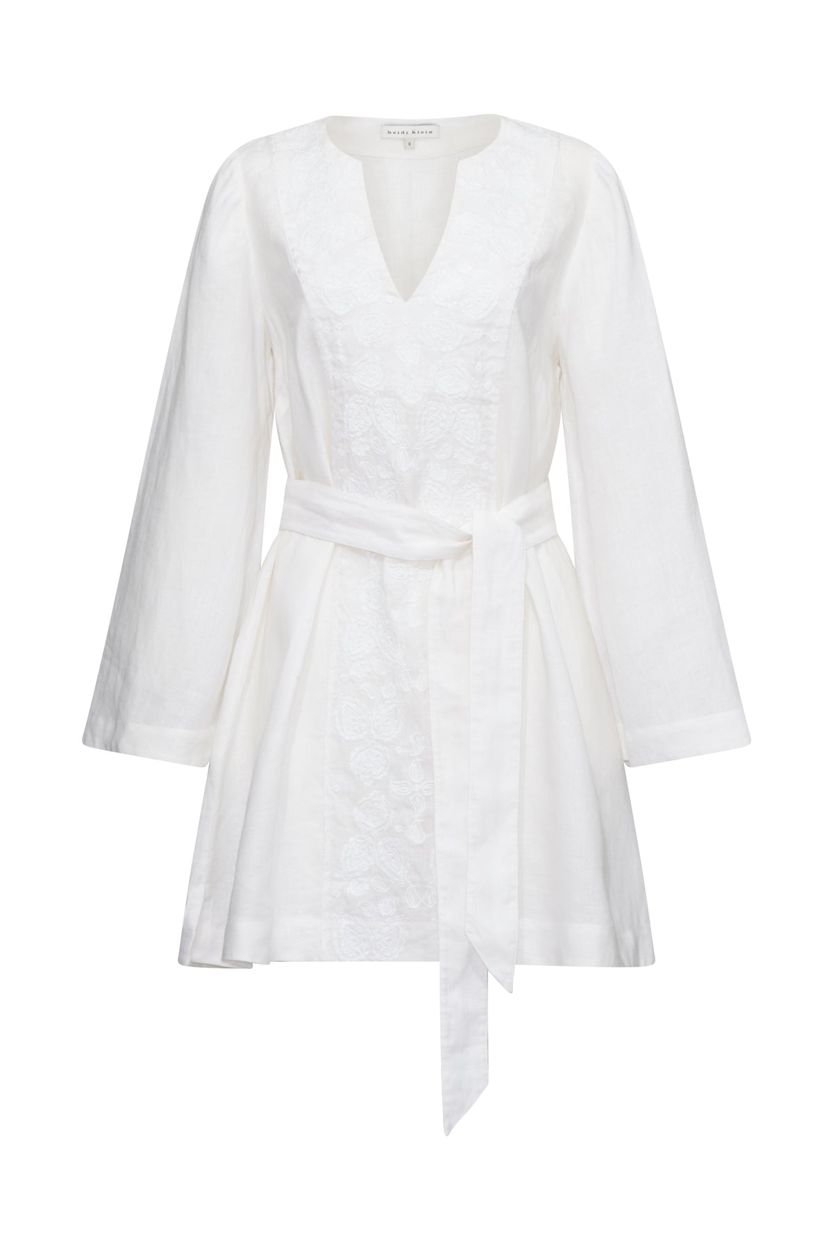White Bay Embroidered Mini Beach Kaftan