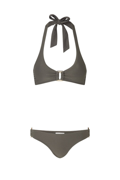 Heidi Klein - UK Store - Olive Green Rectangle Halterneck Bikini