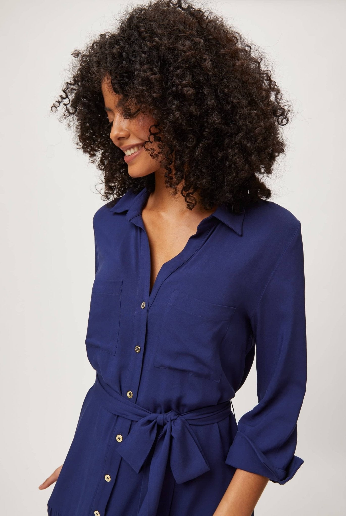 Core Maxi Shirt Dress in Navy - Heidi Klein - UK Store