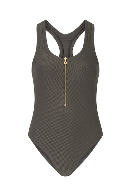 Heidi Klein - UK Store - Olive Green Racerback Swimsuit