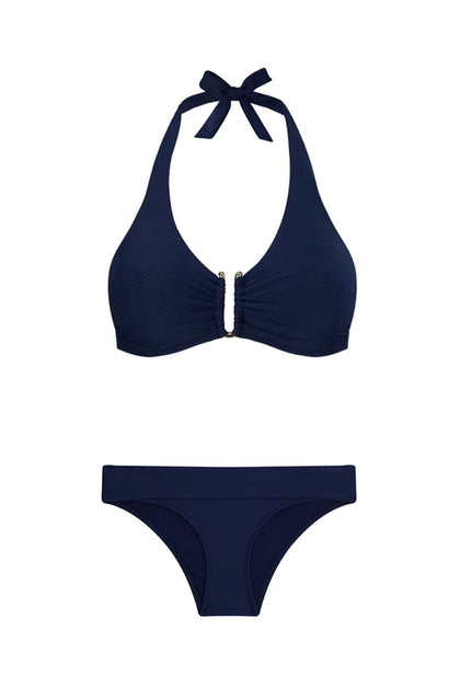 Heidi Klein - UK Store - Navy Textured U-Bar Bikini
