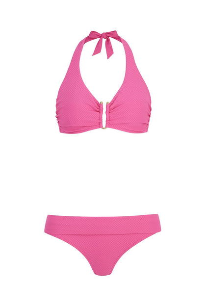 Heidi Klein - UK Store - Magenta Textured U-Bar Bikini