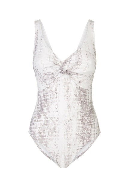 Heidi Klein - UK Store - Snake Print V-Neck Twist Swimsuit