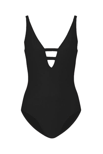 Heidi Klein - UK Store - Black V-Neck Swimsuit