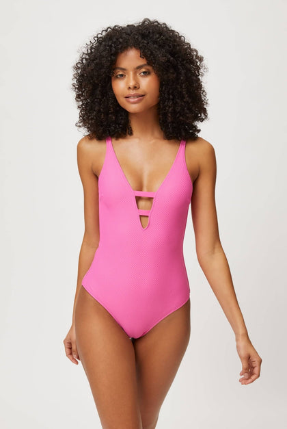 Heidi Klein - UK Store - Magenta V-Neck Swimsuit