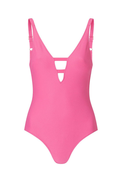 Heidi Klein - UK Store - Magenta V-Neck Swimsuit