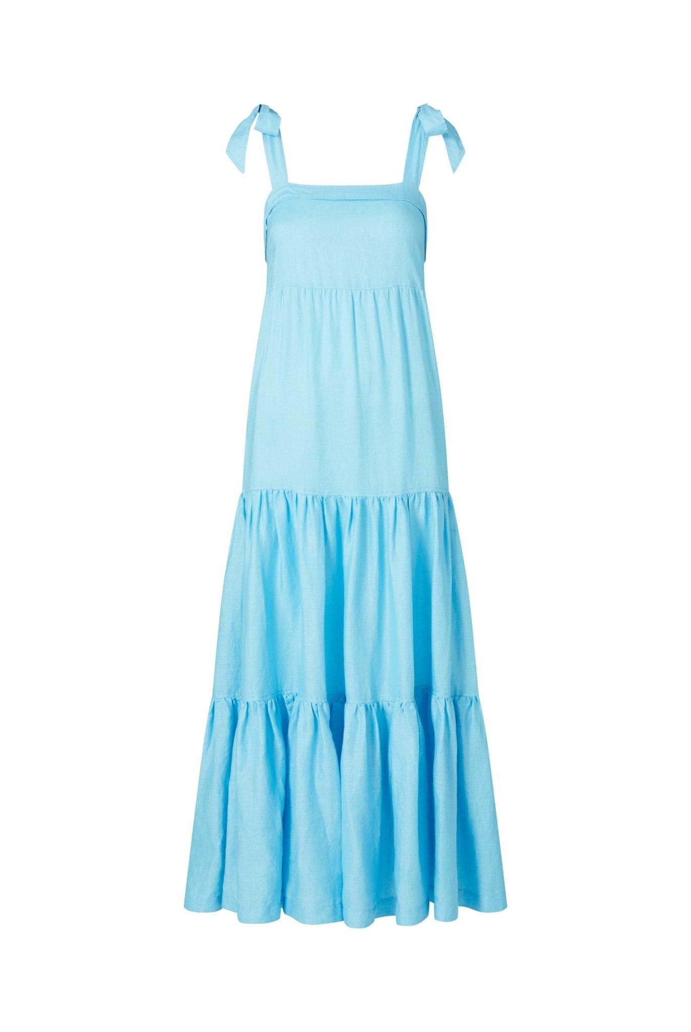 Nungwi Beach Tie Shoulder Maxi Dress in Blue - Heidi Klein - UK Store