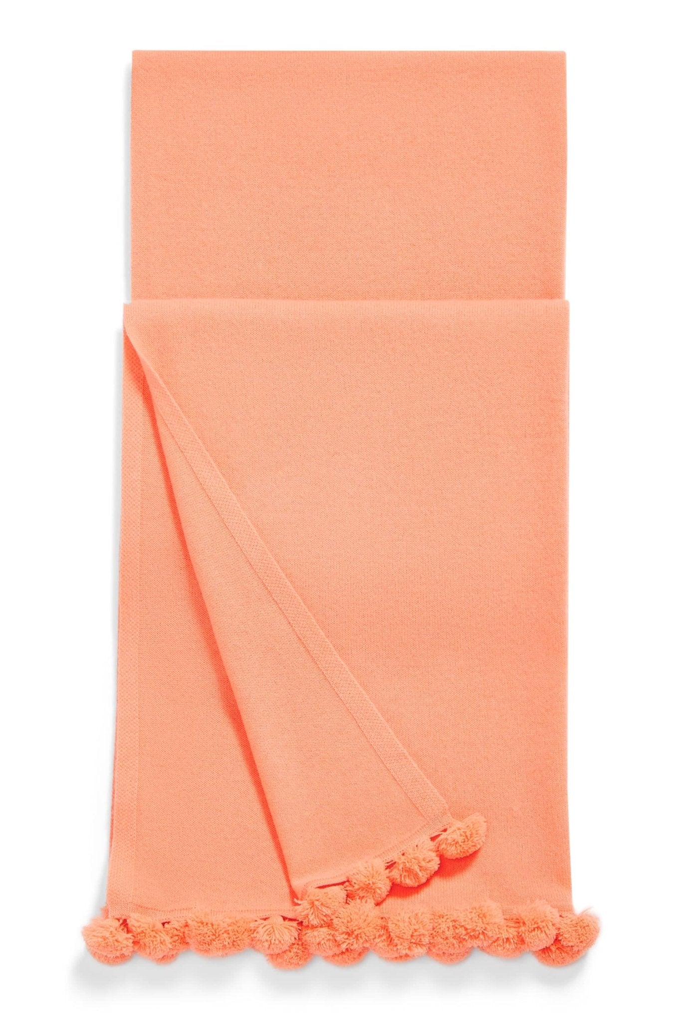 Verbier Cashmere Scarf with Tassel Trim in Coral - Heidi Klein - UK Store