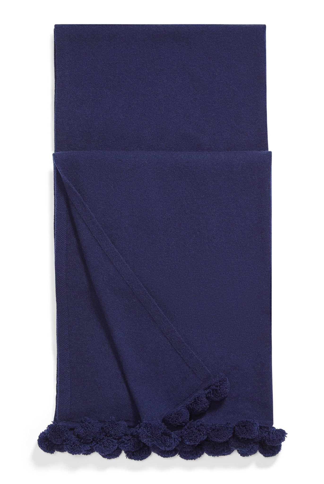 Verbier Cashmere Scarf with Tassel Trim in Navy - Heidi Klein - UK Store