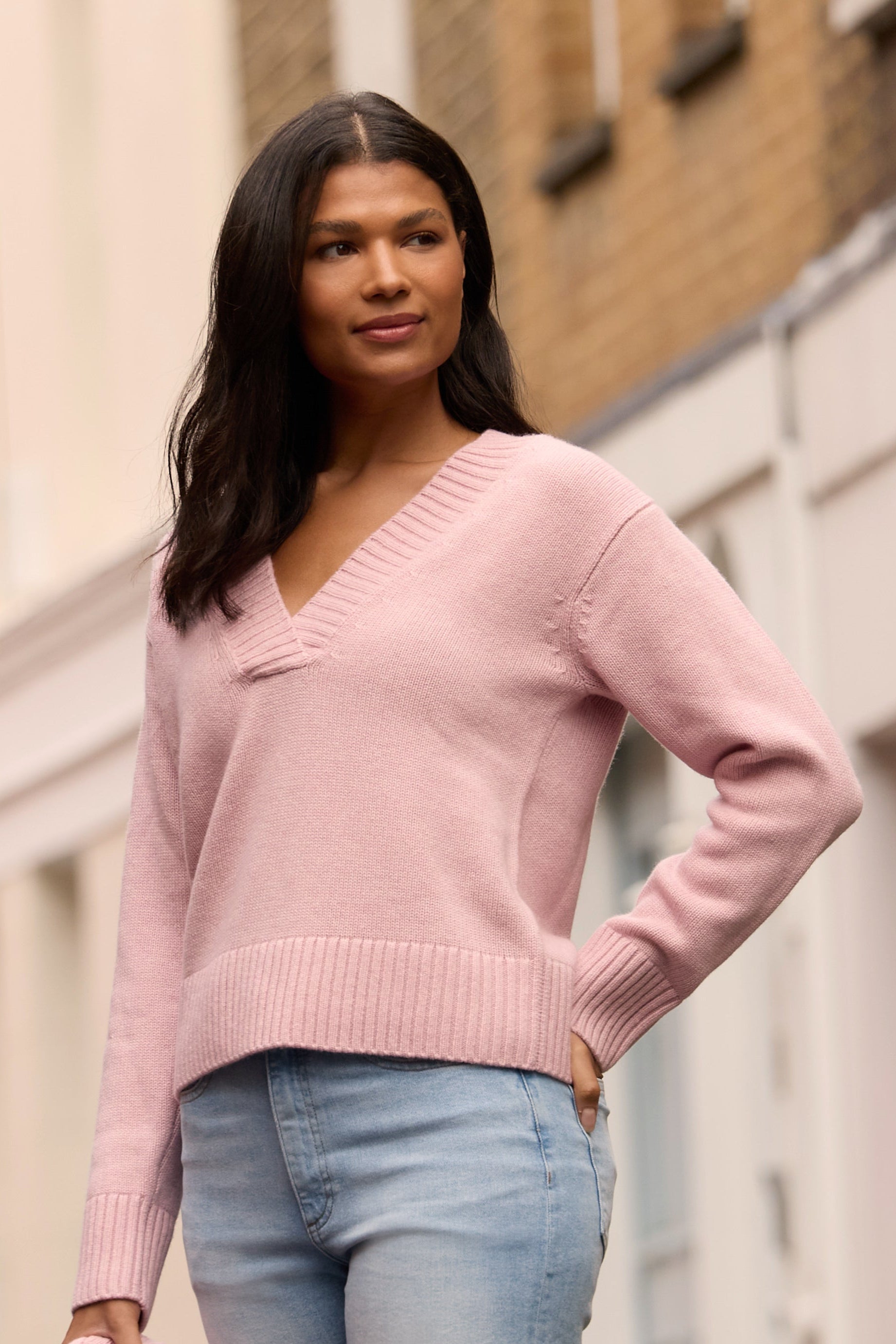 Pink Cortina V Neck Jumper – Heidi Klein
