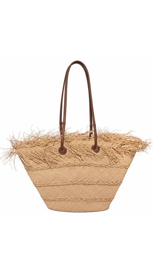 Sensi Studio Texturized Medium Basket With Frayed Border