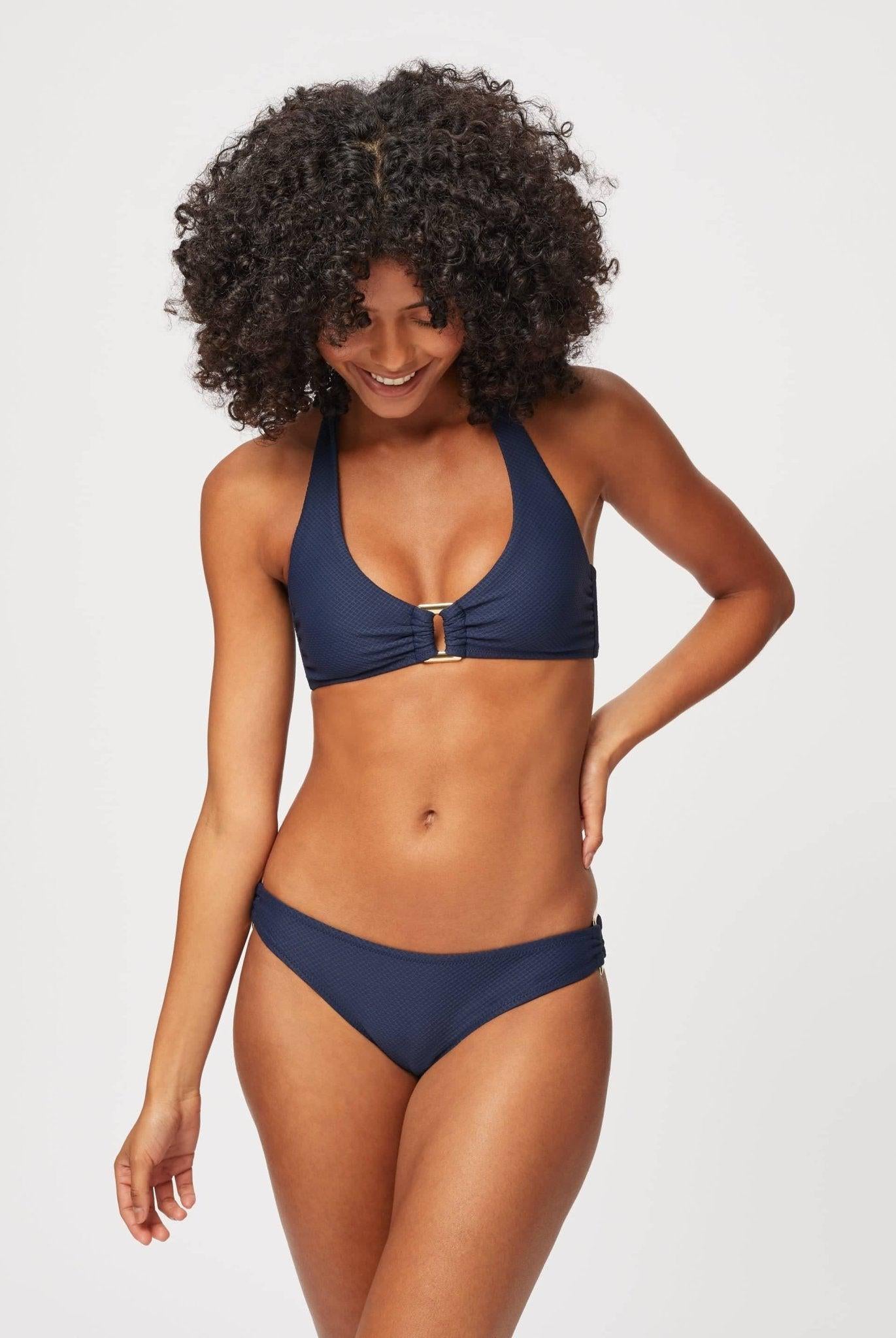 Navy Rectangle Halterneck Bikini