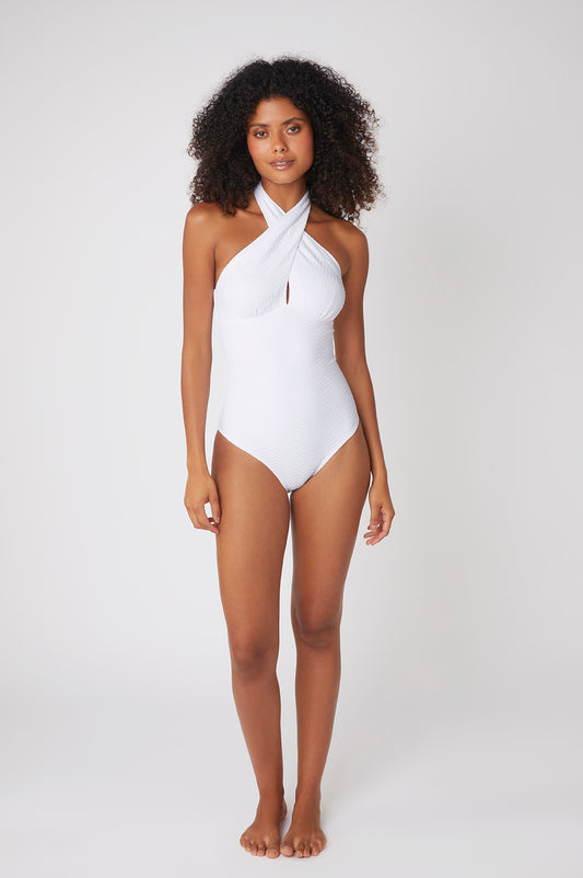 Anacapri Twist Front Halterneck Swimsuit