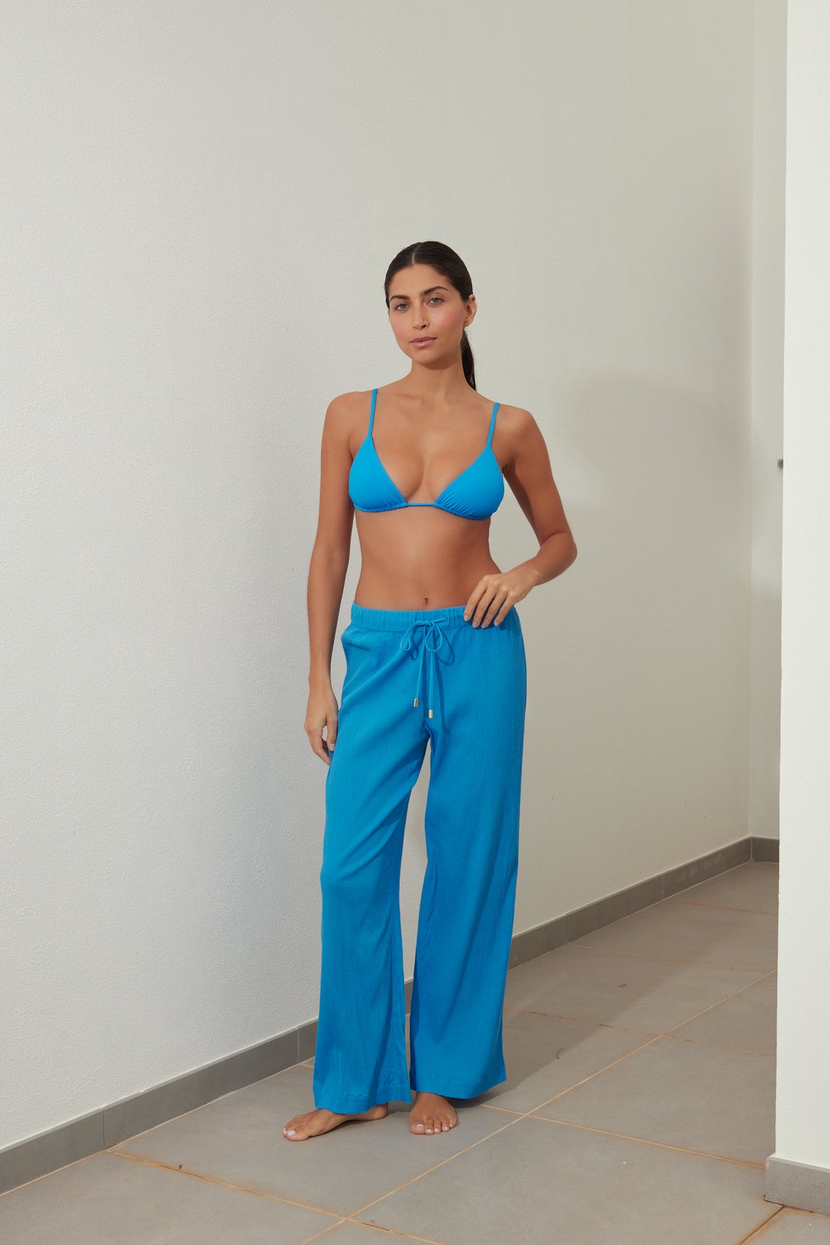 Azure Blue Drawstring Trousers