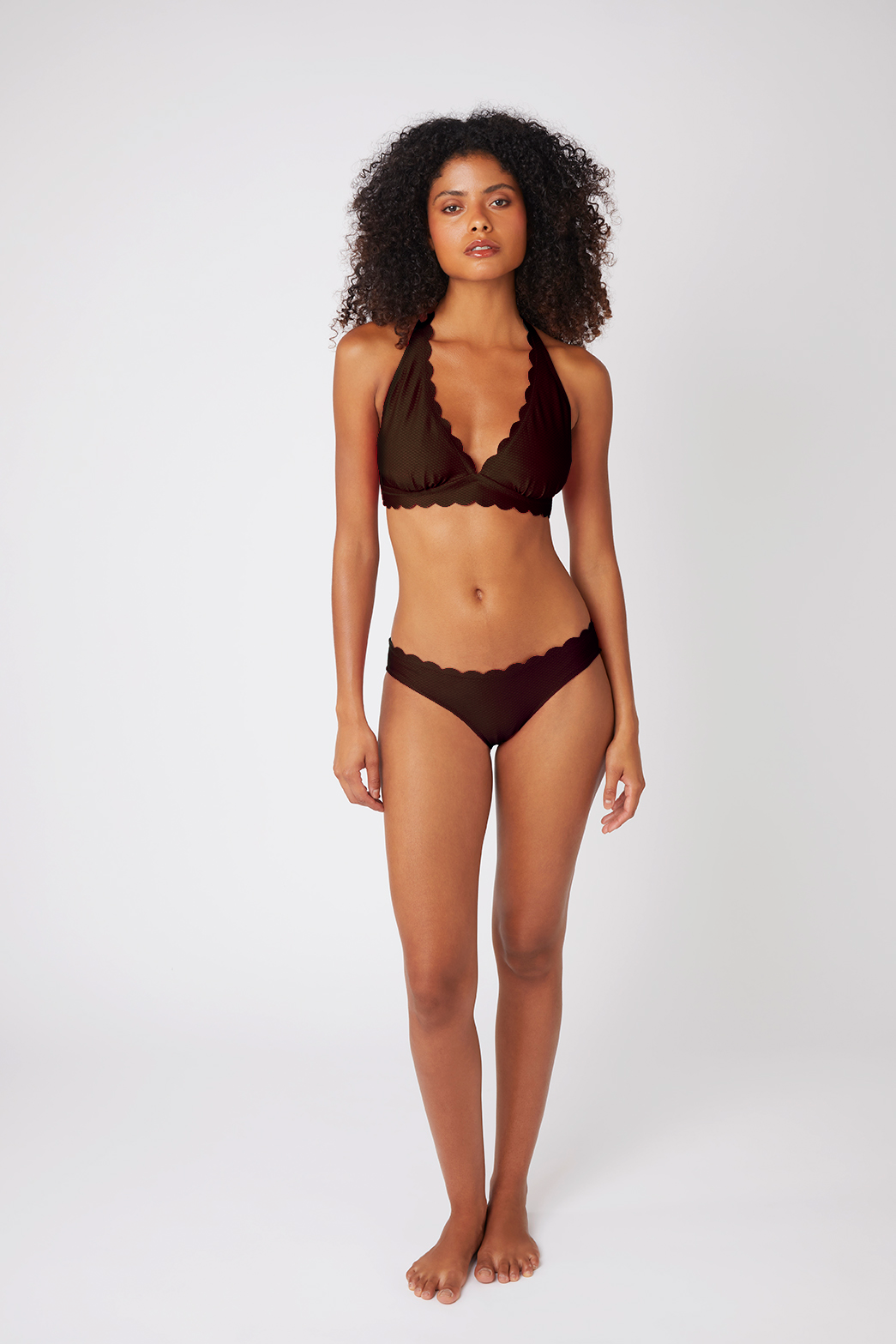 Brown Scallop Hipster Bottom