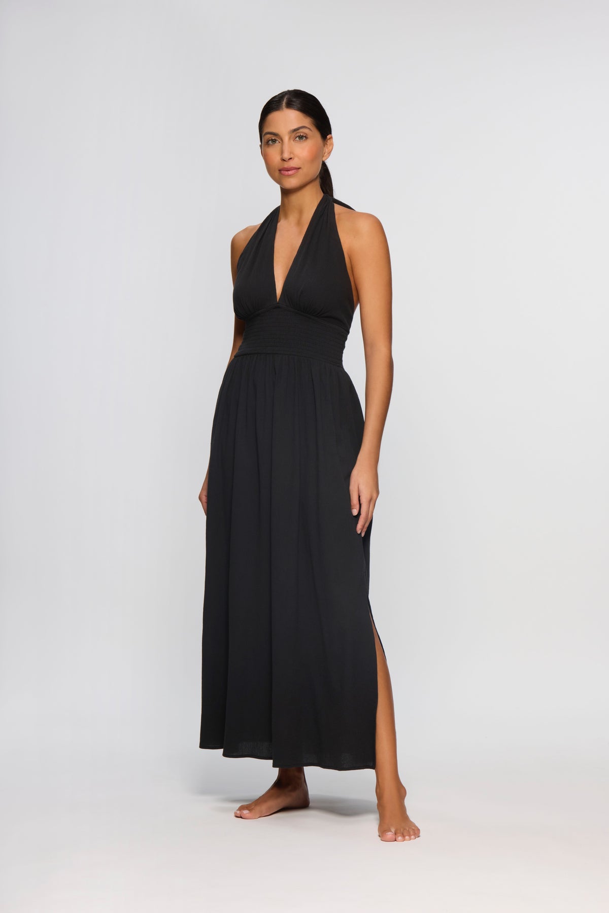 Black Halterneck Maxi Dress