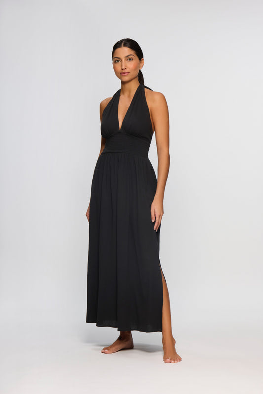 Black Halterneck Maxi Dress