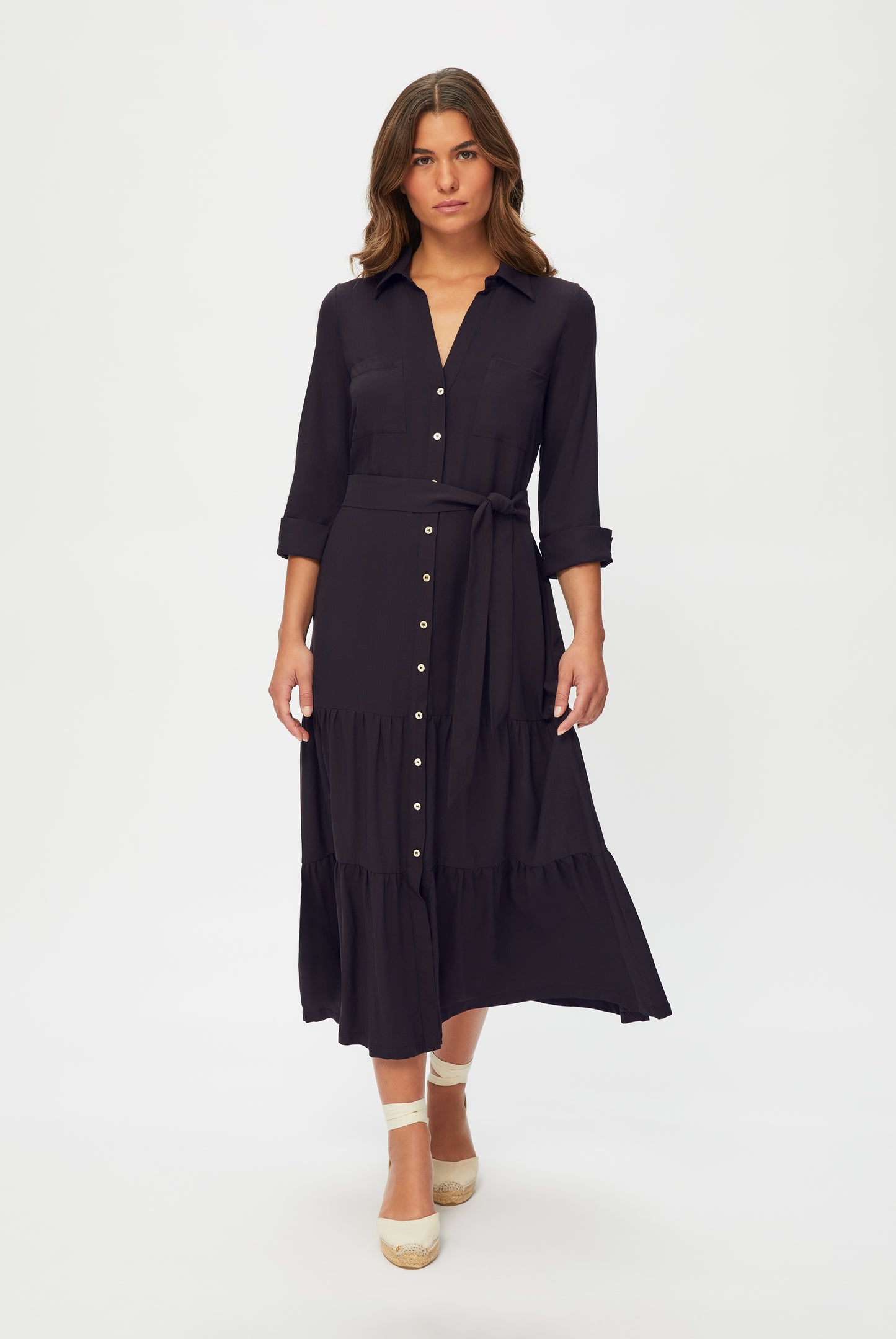 Black Maxi Shirt Dress