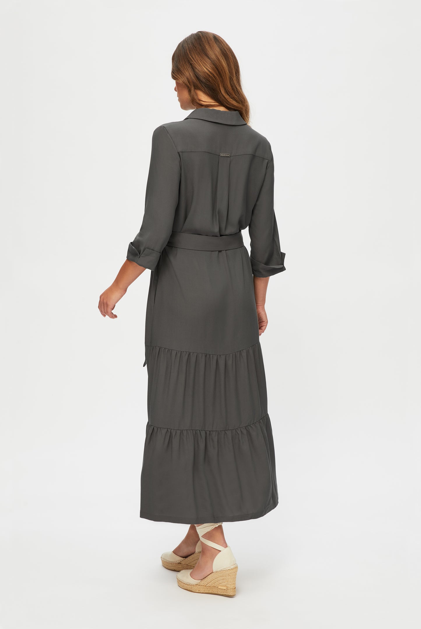 Olive Maxi Shirt Dress