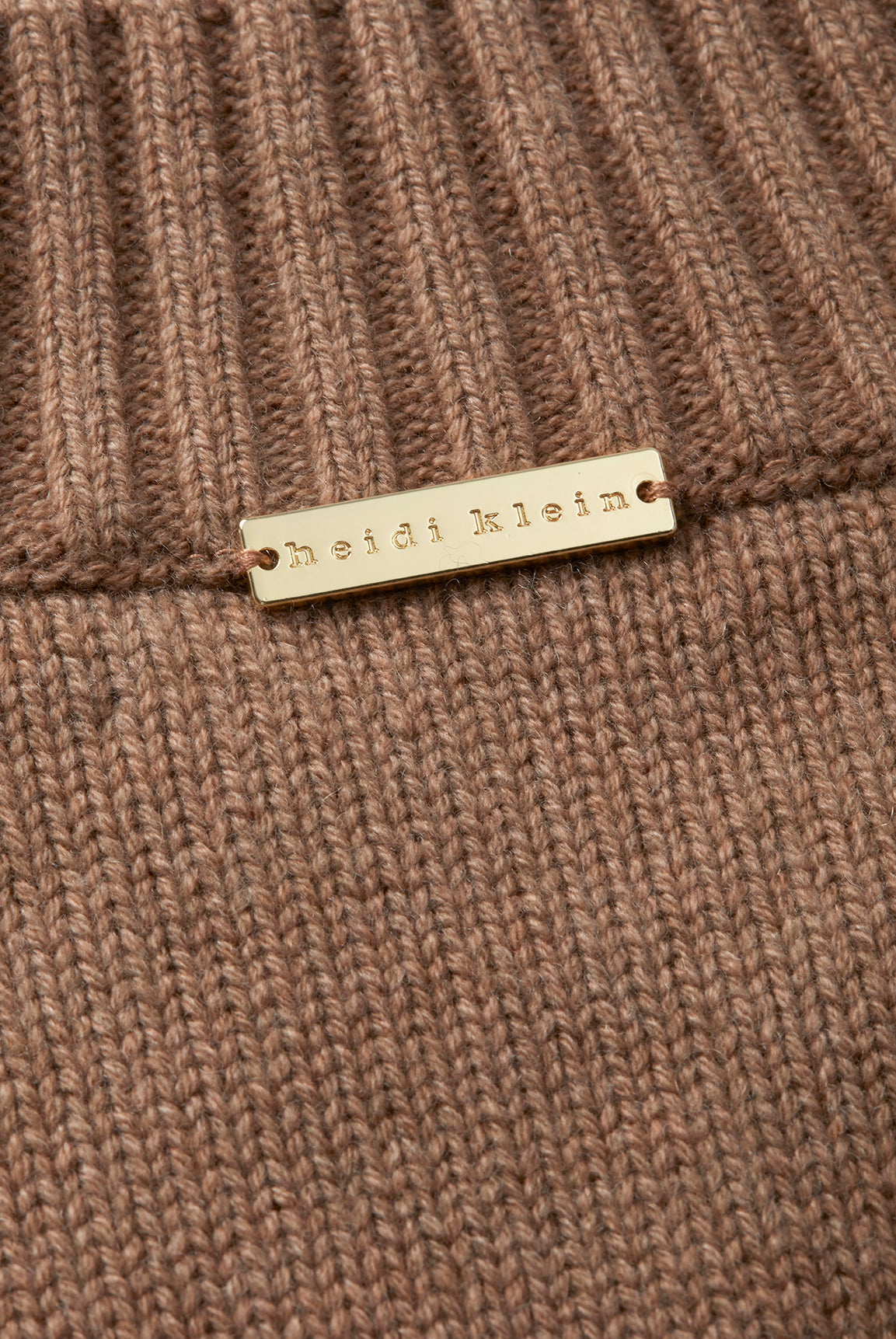 Camel V neck jumper made from merino wool and cashmere 