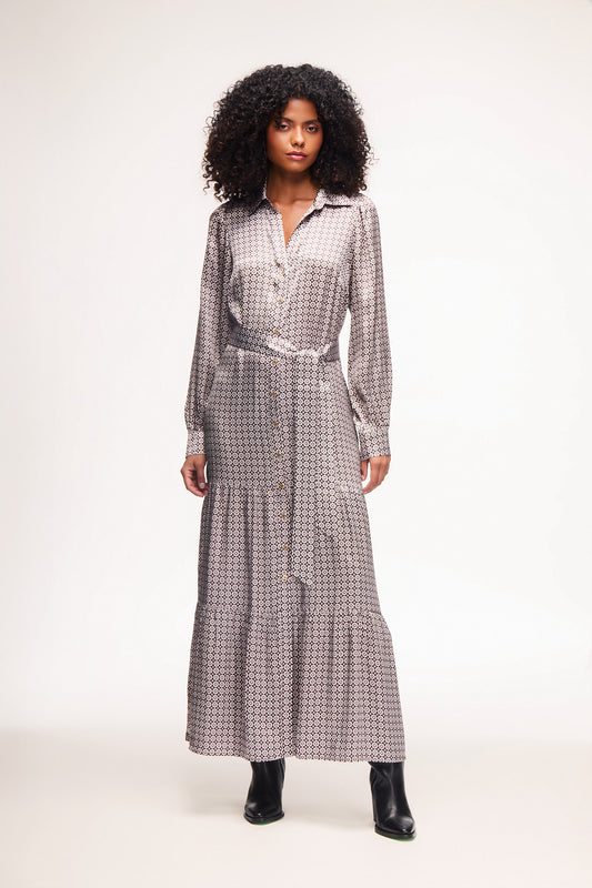 Essaouira Silk Maxi Shirt Dress
