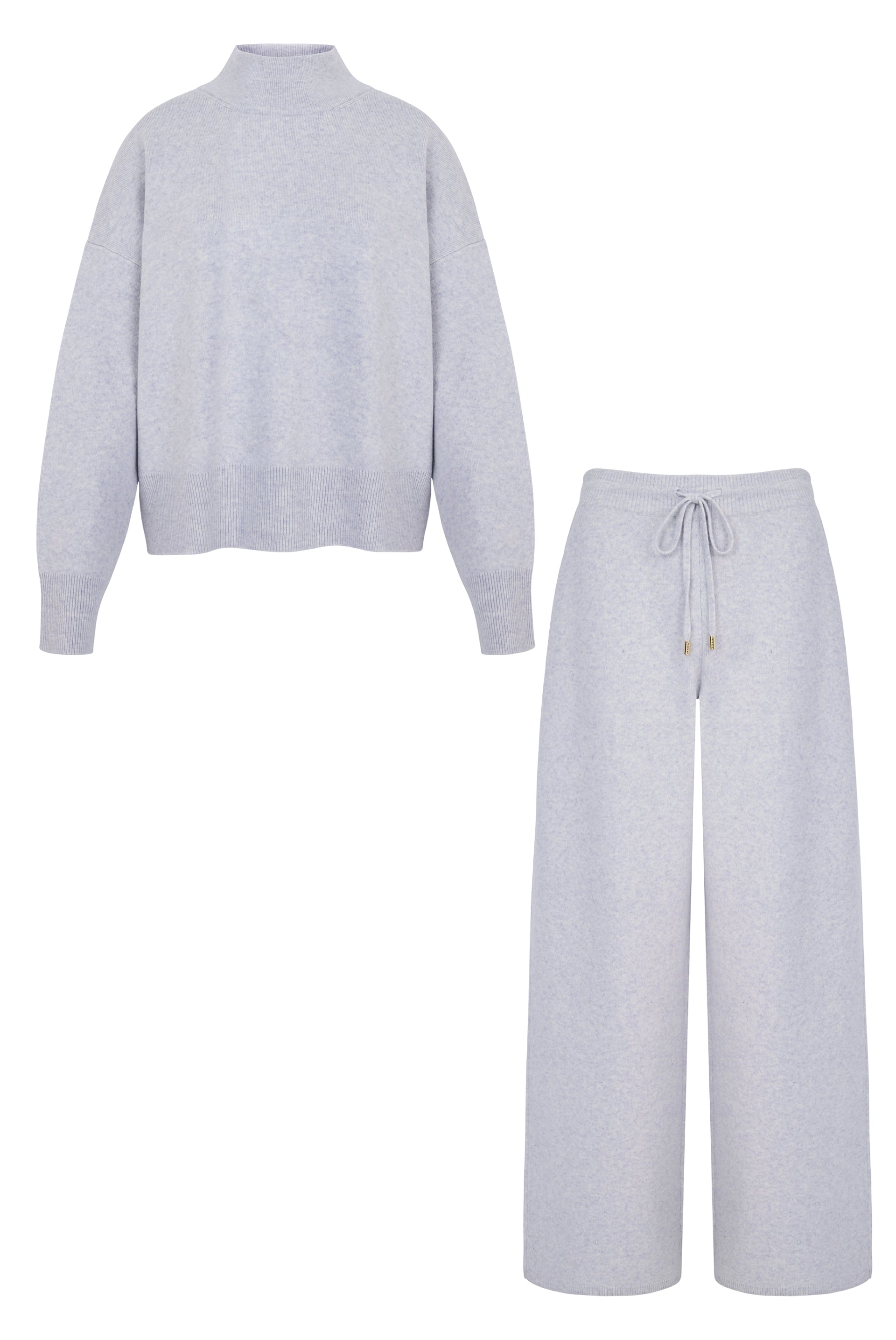Grey Knitwear Co-ord in 100% Merino wool