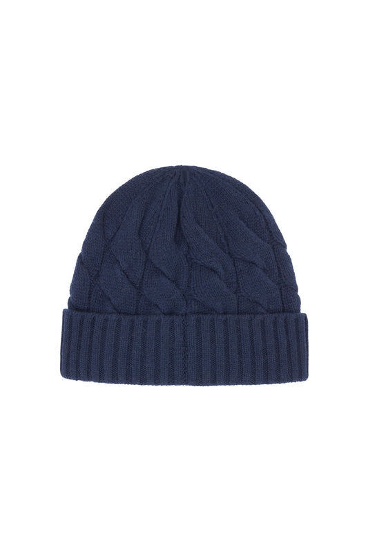 Navy Vail Cable Knit Hat