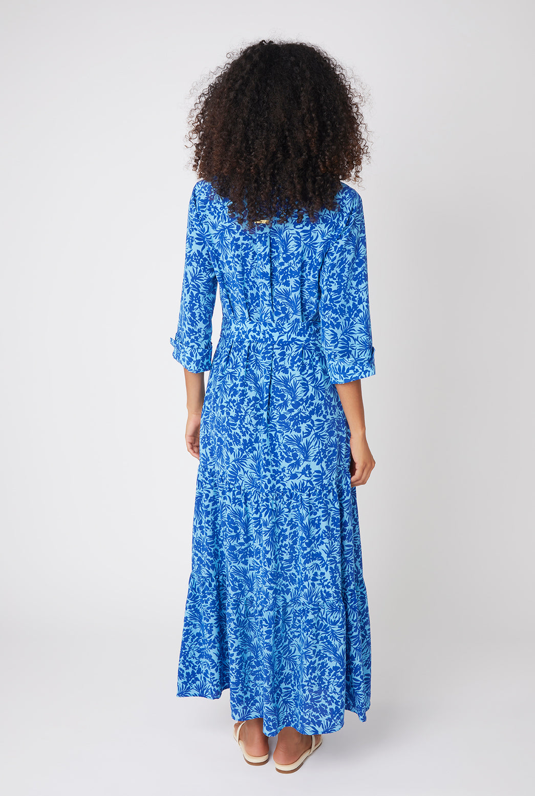 La Marquet Silk Maxi Shirt Dress