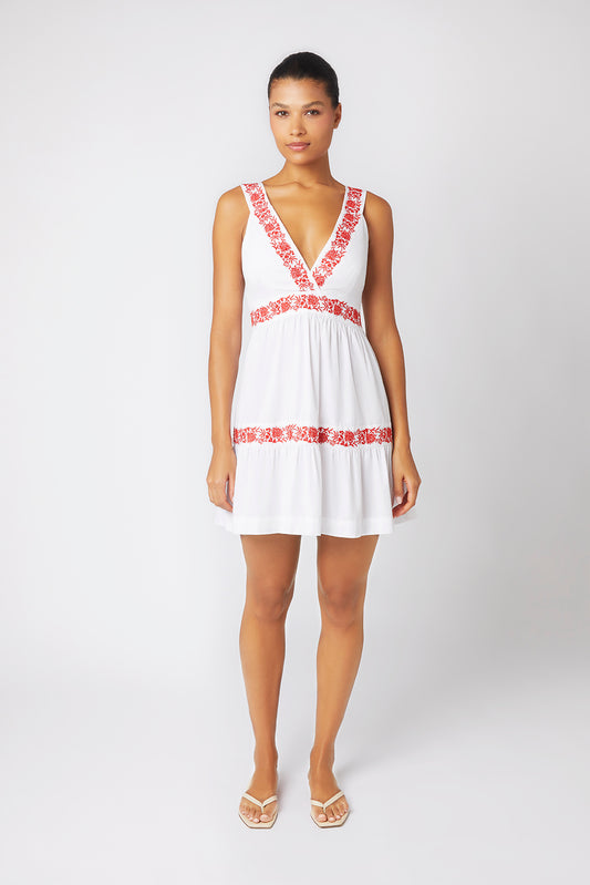 Petalia Embroidered Mini Dress