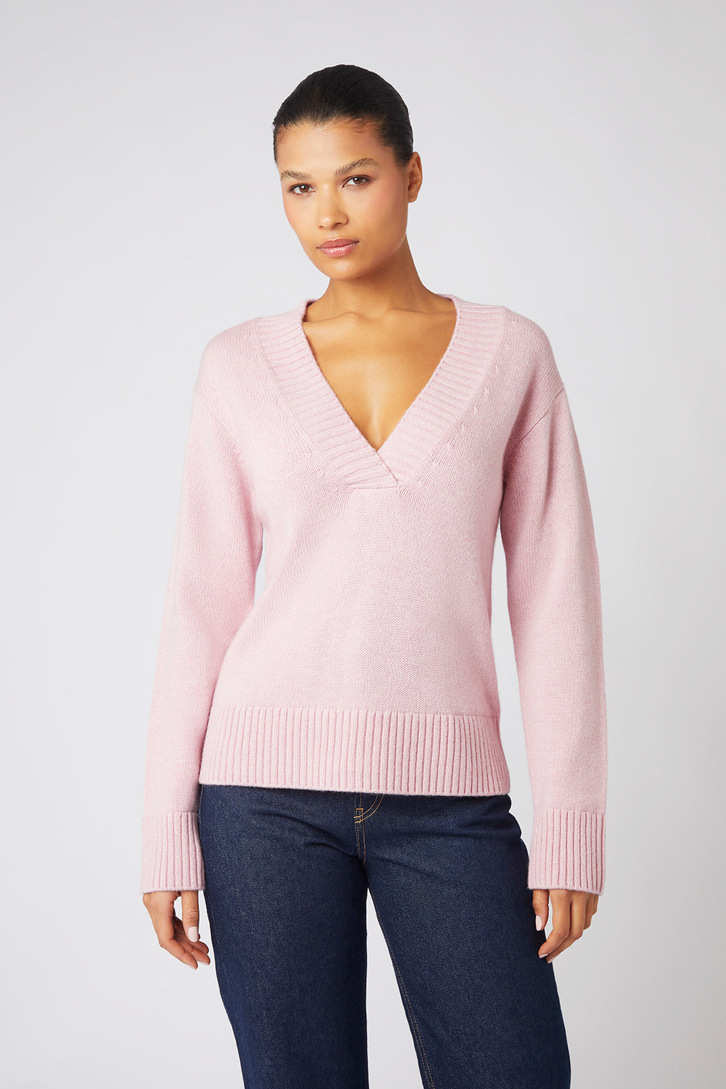 Pink Cortina V Neck Jumper