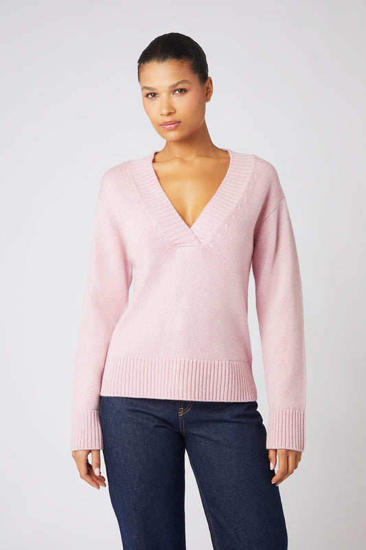 Pink Cortina V Neck Jumper