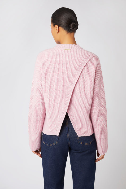 Pink St Anton Open Back Crew Neck Jumper