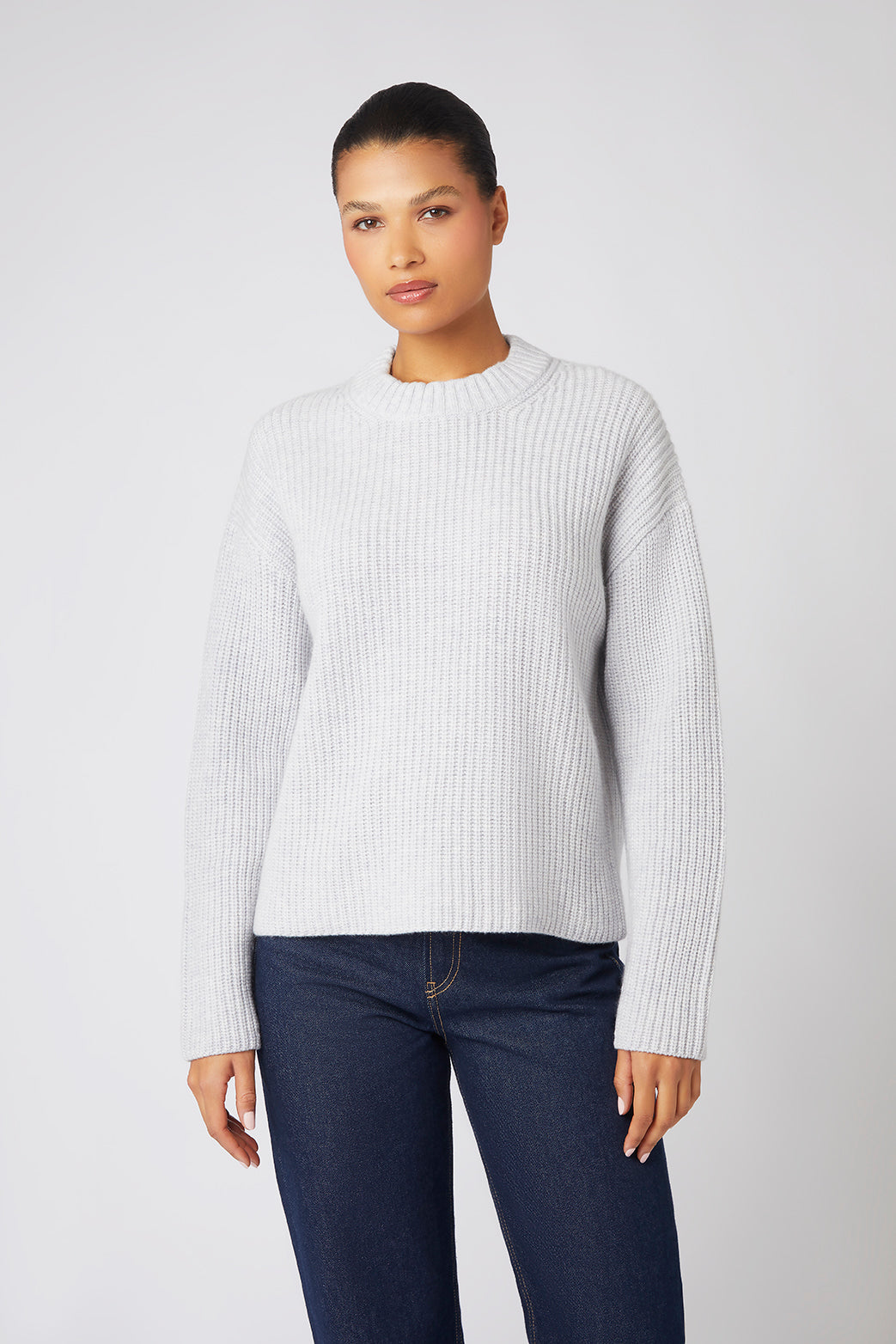 Grey St Anton Open Back Crew Neck Jumper