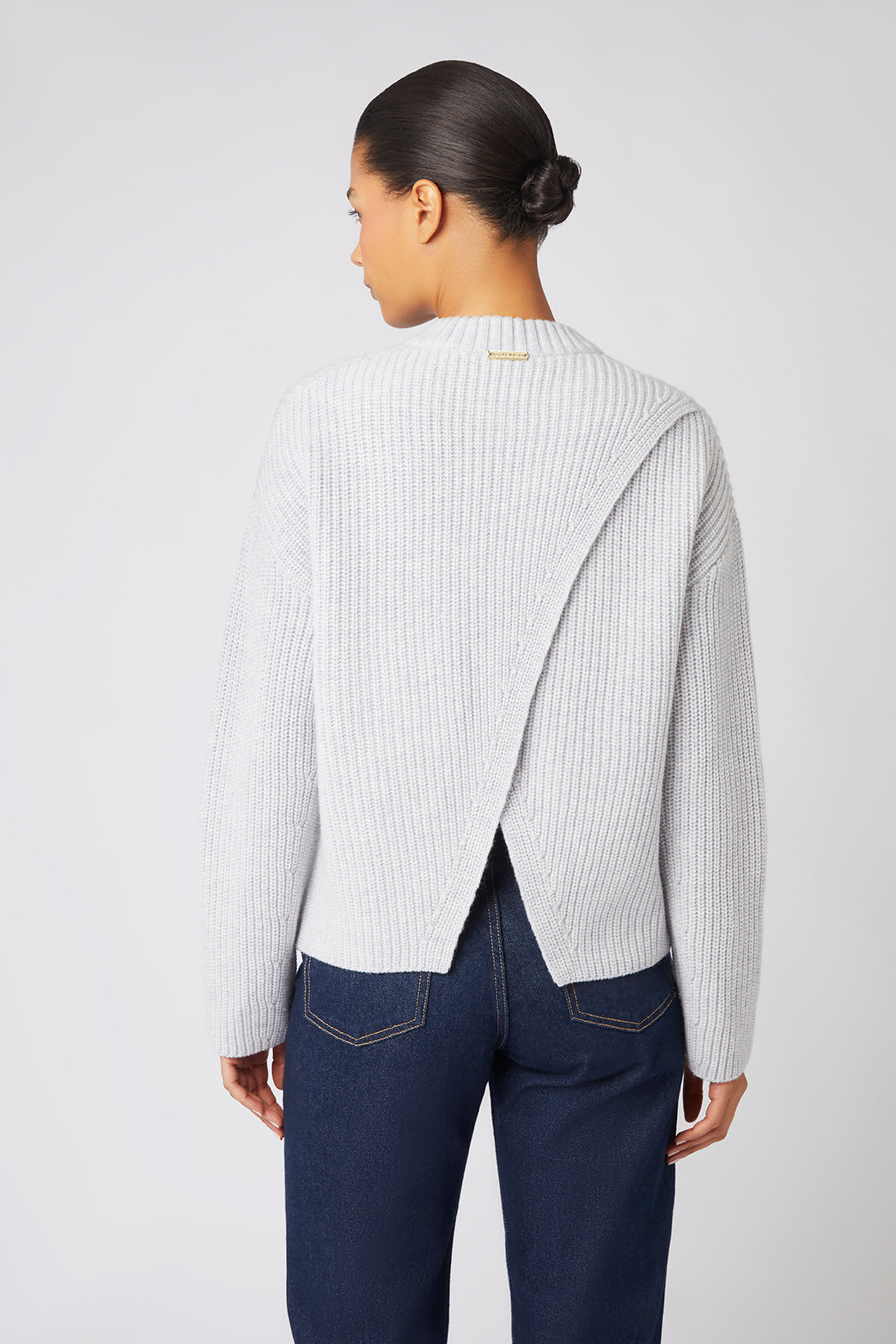 Grey St Anton Open Back Crew Neck Jumper