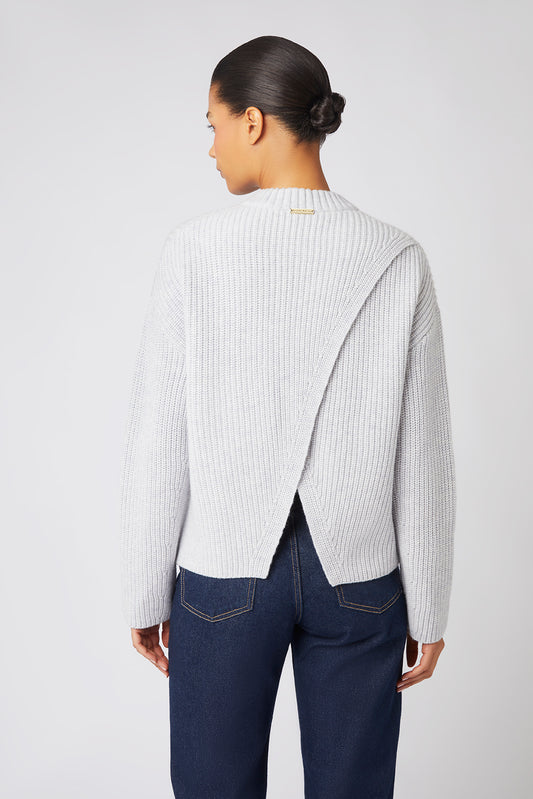 Grey St Anton Open Back Crew Neck Jumper
