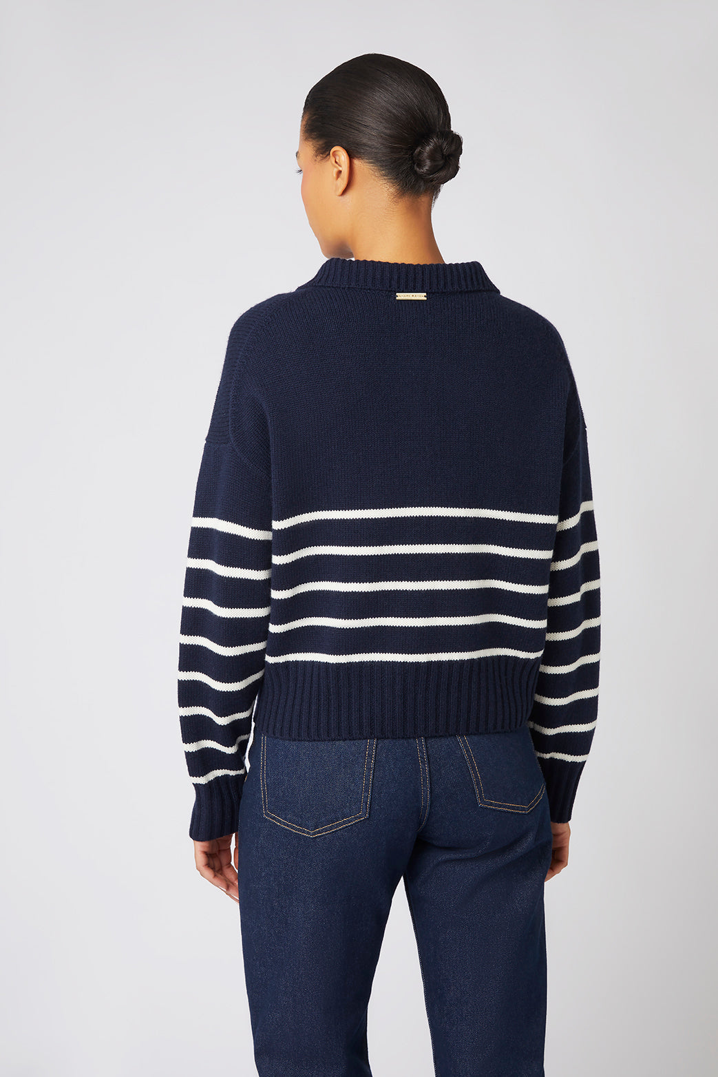 Navy and Cream Lake Tahoe Half Zip Jumper