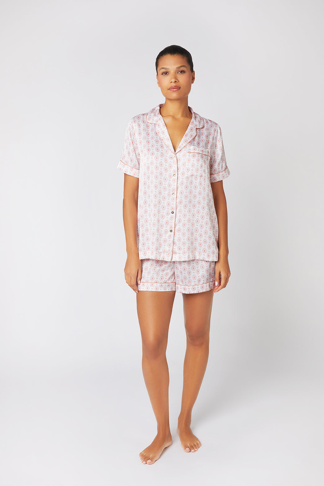 Lucca Short Sleeve Silk Pyjama set