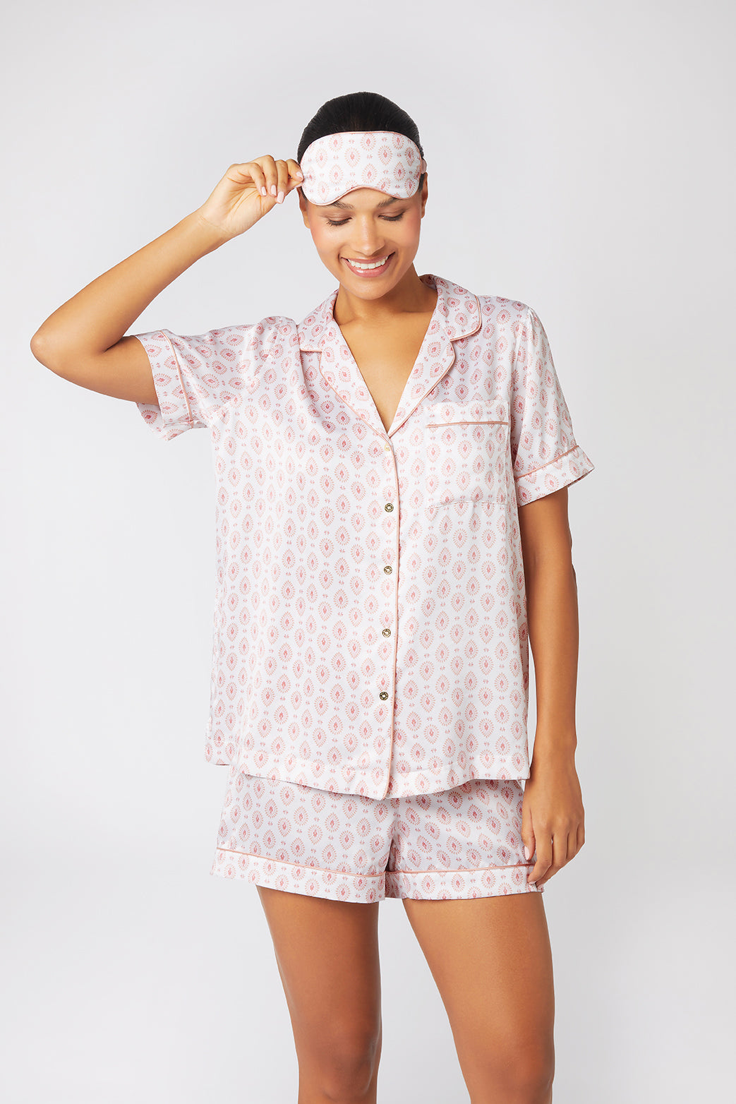 Lucca Short Sleeve Silk Pyjama set