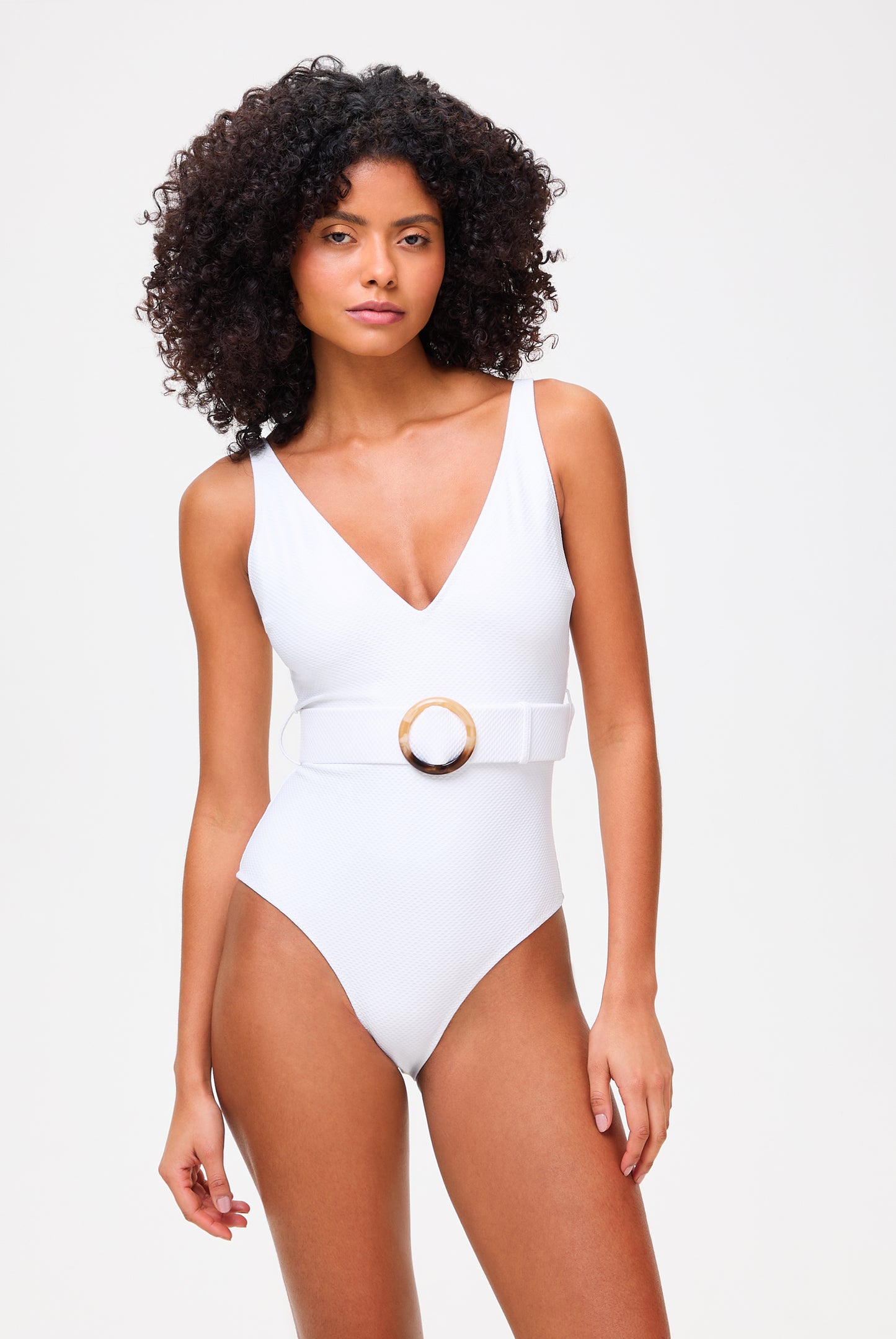 White Belted Swimsuit – Heidi Klein