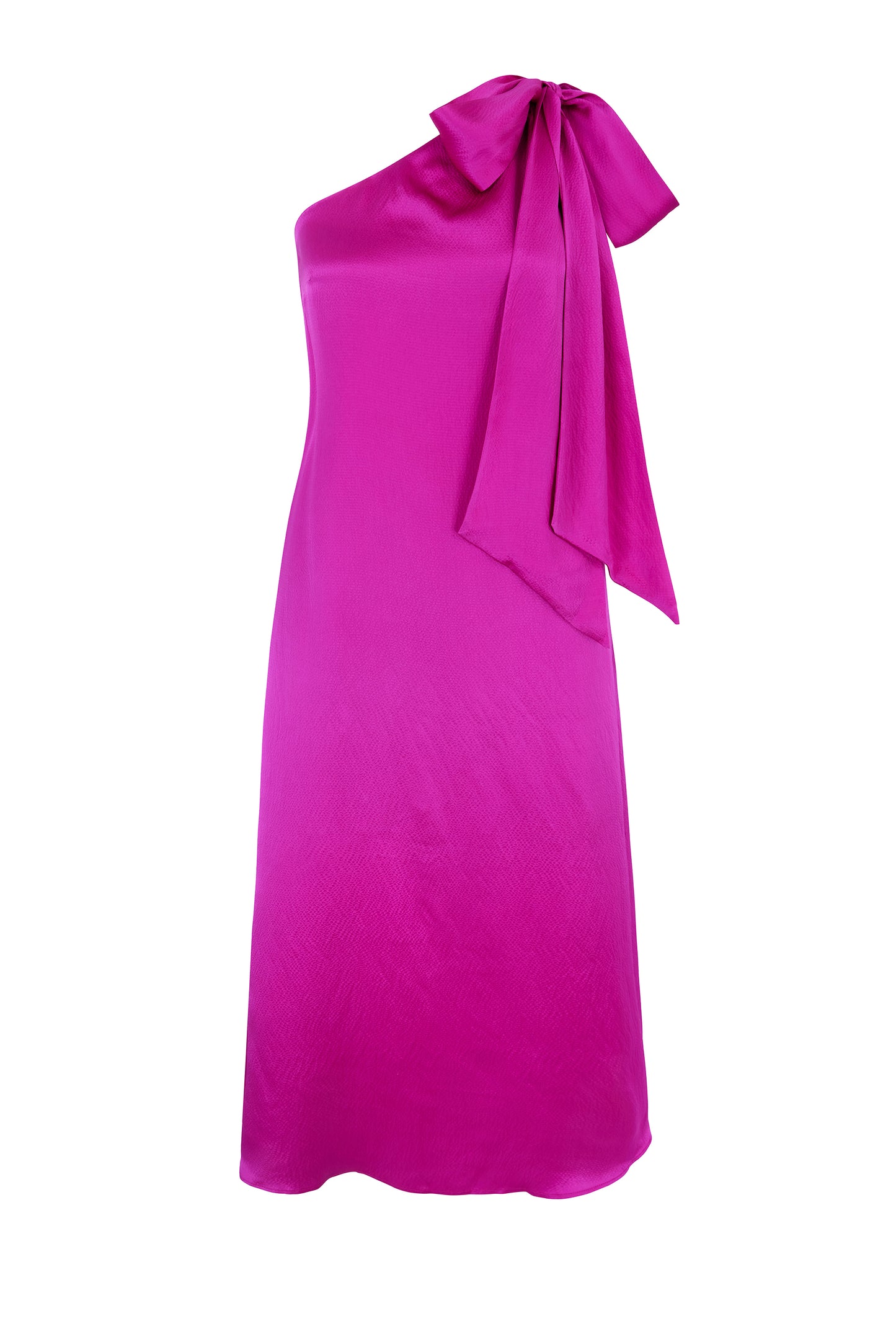 Ithaca One shoulder dress in Hammered silk